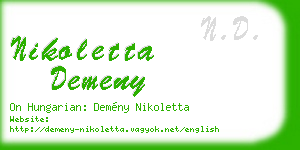 nikoletta demeny business card